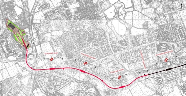 Piano del Progetto MM1 verso Baggio